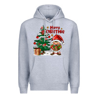 Heather Grey merry christmas gnomes Premium Hoodie - FaDigitalArtStudio