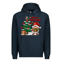 Navy merry christmas gnomes Premium Hoodie - FaDigitalArtStudio