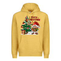 Antique Gold merry christmas gnomes Premium Hoodie - FaDigitalArtStudio