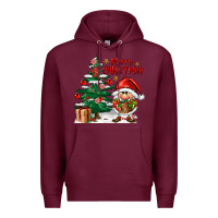 Burgundy merry christmas gnomes Premium Hoodie - FaDigitalArtStudio