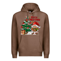 Chestnut merry christmas gnomes Premium Hoodie - FaDigitalArtStudio