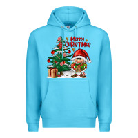 Ocean Blue merry christmas gnomes Premium Hoodie - FaDigitalArtStudio