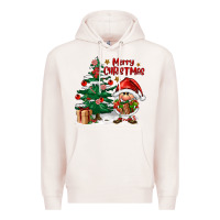 Pale Pink merry christmas gnomes Premium Hoodie - FaDigitalArtStudio