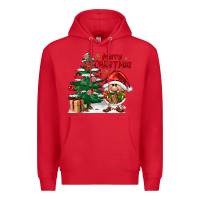 Red merry christmas gnomes Premium Hoodie - FaDigitalArtStudio