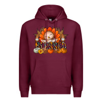 Burgundy Thanksgiving Turkey Pumpkin Blessed Premium Hoodie - CowhideDigitalArt