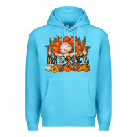 Ocean Blue Thanksgiving Turkey Pumpkin Blessed Premium Hoodie - CowhideDigitalArt