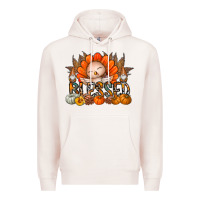 Pale Pink Thanksgiving Turkey Pumpkin Blessed Premium Hoodie - CowhideDigitalArt