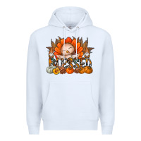 White Thanksgiving Turkey Pumpkin Blessed Premium Hoodie - CowhideDigitalArt