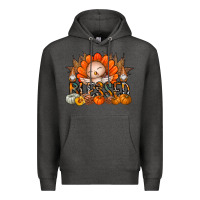 Charcoal Heather Thanksgiving Turkey Pumpkin Blessed Premium Hoodie - CowhideDigitalArt