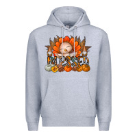 Heather Grey Thanksgiving Turkey Pumpkin Blessed Premium Hoodie - CowhideDigitalArt