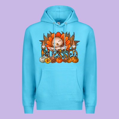 Thanksgiving Turkey Pumpkin Blessed Premium Hoodie Designed By Cowhidedigitalart