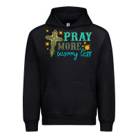 Black pray more worry less Urban Hoodie - HRA Design Shop