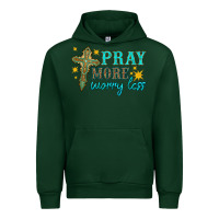 Forest Green pray more worry less Urban Hoodie - HRA Design Shop