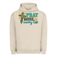 Pigment French Oak pray more worry less Urban Hoodie - HRA Design Shop