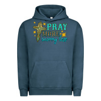 Pigment Midnight Navy pray more worry less Urban Hoodie - HRA Design Shop