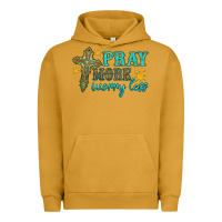 Pigment Peanut Butter pray more worry less Urban Hoodie - HRA Design Shop