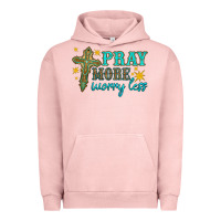 Pigment Salmon pray more worry less Urban Hoodie - HRA Design Shop