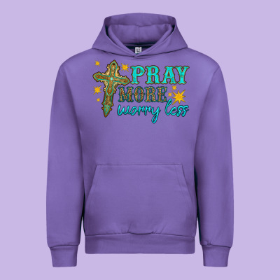 Pray More Worry Less Urban Hoodie Designed By Hra Design Shop