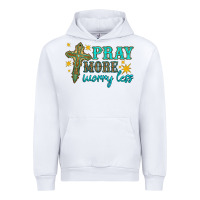 White pray more worry less Urban Hoodie - HRA Design Shop