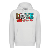 Dove Grey love soccer Premium Hoodie - HRA Design Shop