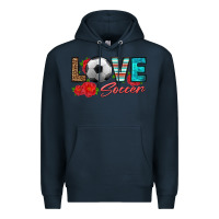 Navy love soccer Premium Hoodie - HRA Design Shop
