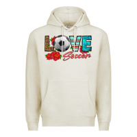 Oatmeal Heather love soccer Premium Hoodie - HRA Design Shop