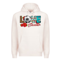 Pale Pink love soccer Premium Hoodie - HRA Design Shop