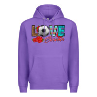 Purple love soccer Premium Hoodie - HRA Design Shop