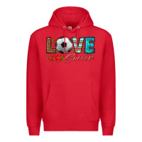 Red love soccer Premium Hoodie - HRA Design Shop