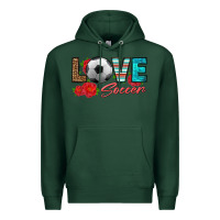 Sports Green love soccer Premium Hoodie - HRA Design Shop