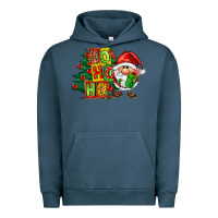 Pigment Midnight Navy ho ho ho santa gnomes Urban Hoodie - FaDigitalArtStudio