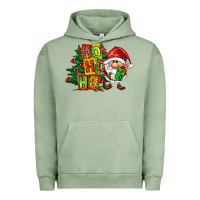Pigment Oil Green ho ho ho santa gnomes Urban Hoodie - FaDigitalArtStudio