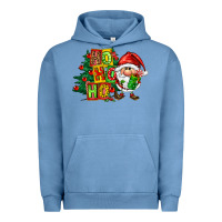 Pigment Pebble Blue ho ho ho santa gnomes Urban Hoodie - FaDigitalArtStudio