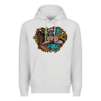 Dove Grey western design Premium Hoodie - SublimationCraftShop