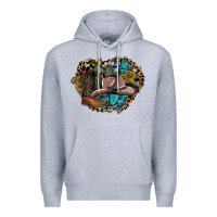 Heather Grey western design Premium Hoodie - SublimationCraftShop