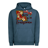 Pigment Midnight Navy ho ho home is in louisiana Urban Hoodie - FaDigitalArtStudio