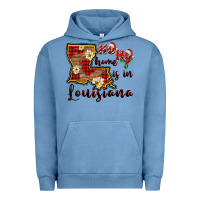 Pigment Pebble Blue ho ho home is in louisiana Urban Hoodie - FaDigitalArtStudio