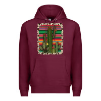 Burgundy serape cowhide cacti Premium Hoodie - RanaPortraitStore