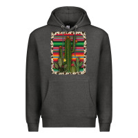 Charcoal Heather serape cowhide cacti Premium Hoodie - RanaPortraitStore