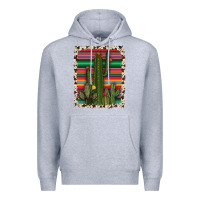 Heather Grey serape cowhide cacti Premium Hoodie - RanaPortraitStore