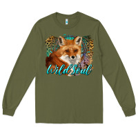 Army Green wild soul fox with dream catcher Long Sleeve Tee - BarkalooDesign