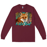 Burgundy wild soul fox with dream catcher Long Sleeve Tee - BarkalooDesign