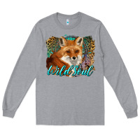 Heather Grey wild soul fox with dream catcher Long Sleeve Tee - BarkalooDesign