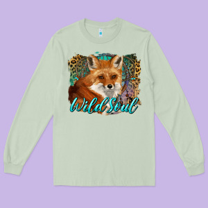 Wild Soul Fox With Dream Catcher Long Sleeve Tee Designed By Barkaloodesign