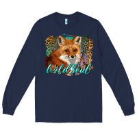 Navy wild soul fox with dream catcher Long Sleeve Tee - BarkalooDesign