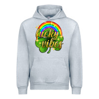 Heather Grey Lucky vibes st. patricks day Urban Hoodie - Neo Western
