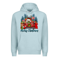 Blue Mist merry christmas gnomes truck Premium Hoodie - FaDigitalArtStudio