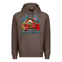 Coffee merry christmas gnomes truck Premium Hoodie - FaDigitalArtStudio