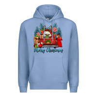 Colony Blue merry christmas gnomes truck Premium Hoodie - FaDigitalArtStudio