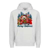 Dove Grey merry christmas gnomes truck Premium Hoodie - FaDigitalArtStudio